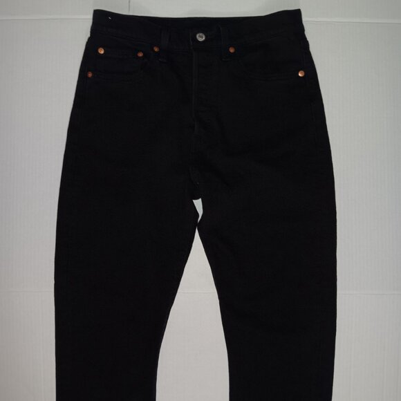 LEVI'S 501 SKINNY BUTTON FLY BLACK JEANS - Picture 3 of 14